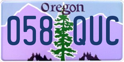 OR license plate 058QUC