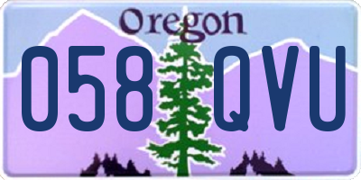 OR license plate 058QVU