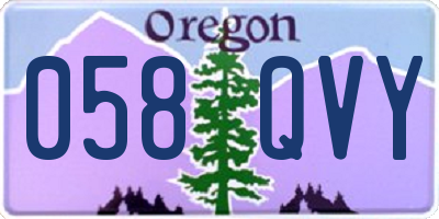 OR license plate 058QVY