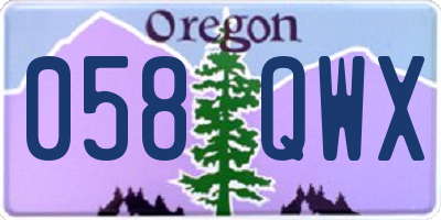 OR license plate 058QWX