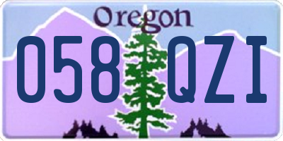 OR license plate 058QZI