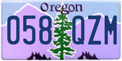 OR license plate 058QZM