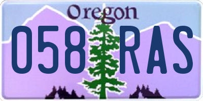 OR license plate 058RAS