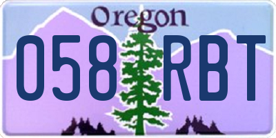OR license plate 058RBT