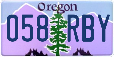 OR license plate 058RBY