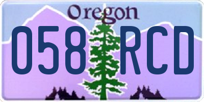 OR license plate 058RCD