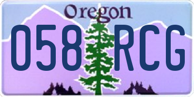 OR license plate 058RCG