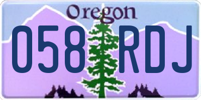 OR license plate 058RDJ