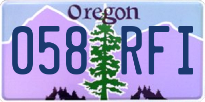 OR license plate 058RFI