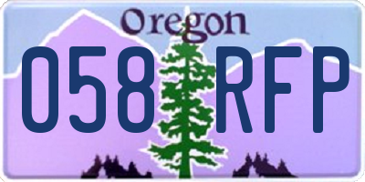 OR license plate 058RFP