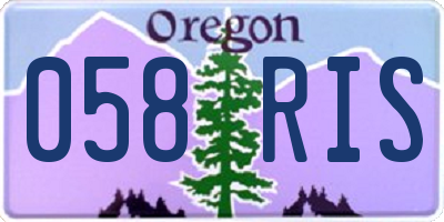 OR license plate 058RIS