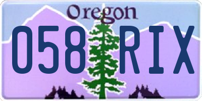 OR license plate 058RIX