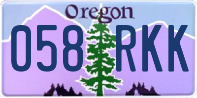 OR license plate 058RKK