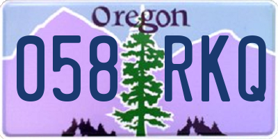 OR license plate 058RKQ