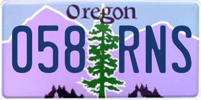 OR license plate 058RNS