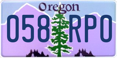 OR license plate 058RPO