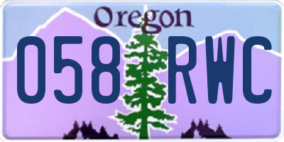 OR license plate 058RWC