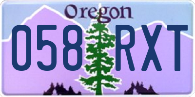 OR license plate 058RXT