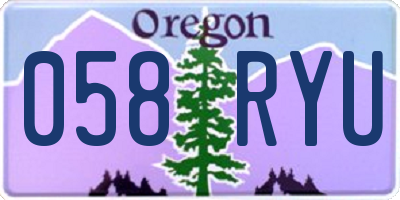 OR license plate 058RYU