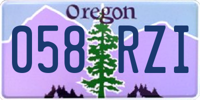 OR license plate 058RZI
