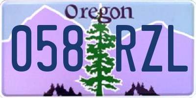 OR license plate 058RZL