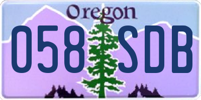 OR license plate 058SDB