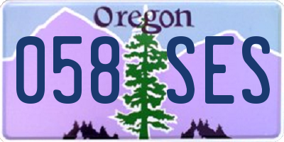 OR license plate 058SES