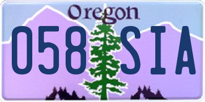 OR license plate 058SIA