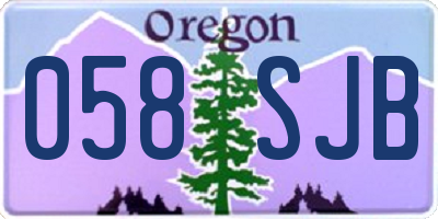 OR license plate 058SJB