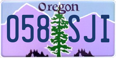 OR license plate 058SJI