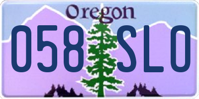 OR license plate 058SLO