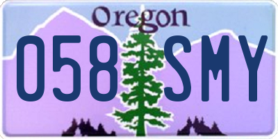 OR license plate 058SMY