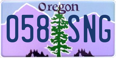 OR license plate 058SNG