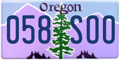 OR license plate 058SOO