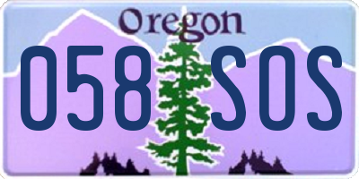 OR license plate 058SOS
