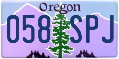 OR license plate 058SPJ