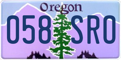 OR license plate 058SRO