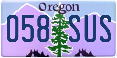 OR license plate 058SUS