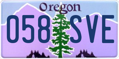 OR license plate 058SVE