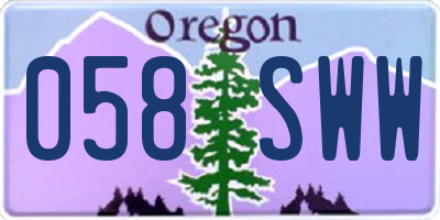 OR license plate 058SWW