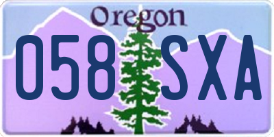 OR license plate 058SXA