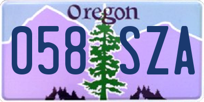 OR license plate 058SZA