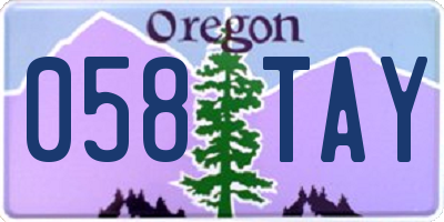 OR license plate 058TAY