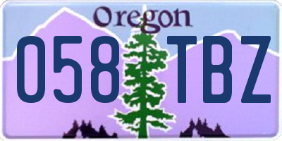 OR license plate 058TBZ
