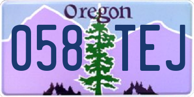 OR license plate 058TEJ