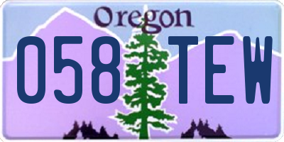 OR license plate 058TEW