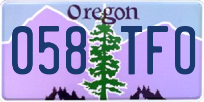 OR license plate 058TFO