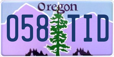 OR license plate 058TID