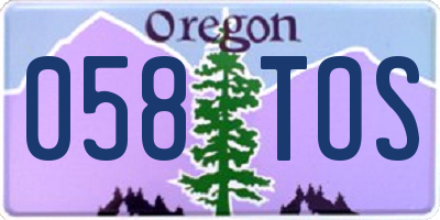 OR license plate 058TOS