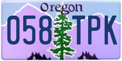 OR license plate 058TPK
